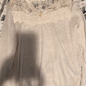 Faded Glory Cream Lace Top